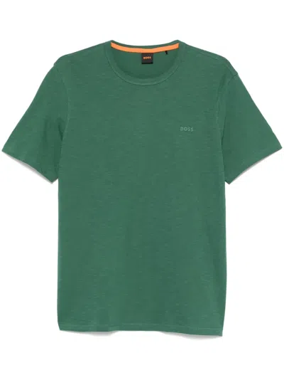 Hugo Boss Logo-tape T-shirt In Green