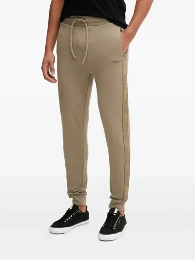 Hugo Boss Logo-tape Track Pants In Nude
