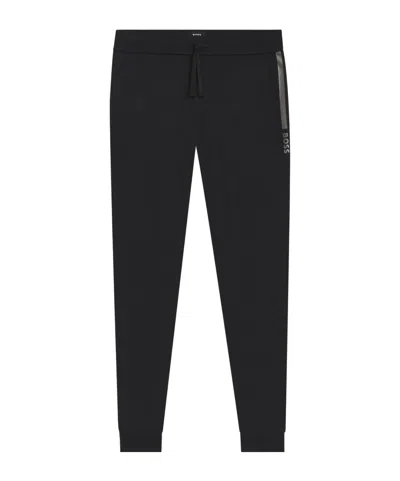 Hugo Boss Logo Tapered Jogging Bottoms In Black