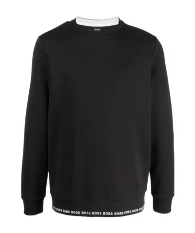 Hugo Boss Logo-trimmed Sweatshirt In Black