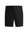 Hugo Boss Logo-trimmed Swim Shorts In Quick-dry Ripstop Fabric In Black