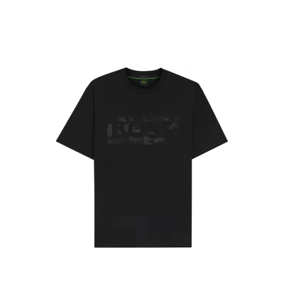 Hugo Boss Mens Black Branded-print Short-sleeved Cotton-jersey T-shirt Xxxl