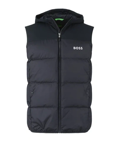 Hugo Boss Logo Vest Down Jacket In Black