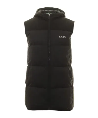 Hugo Boss Logo Vest Down Jacket In Black