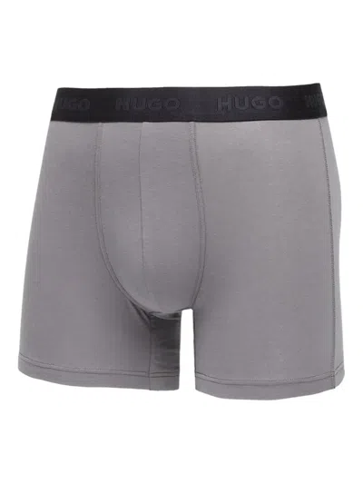 Hugo Boss Logo Waistband Boxer Briefs (pack Of Three) In Green