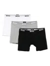 Hugo Boss Pack Of Three Logo-waistband Boxer Briefs In White
