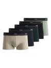 Hugo Boss Five-pack Of Stretch-cotton Trunks With Logo Waistbands In Multi