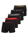 Hugo Boss Logo-waistband Boxers (pack Of Five) In Black