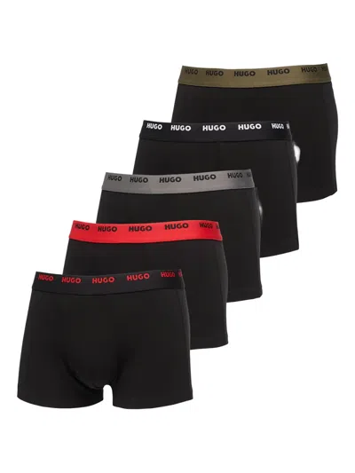 Hugo Boss Logo-waistband Boxers (pack Of Five) In Black