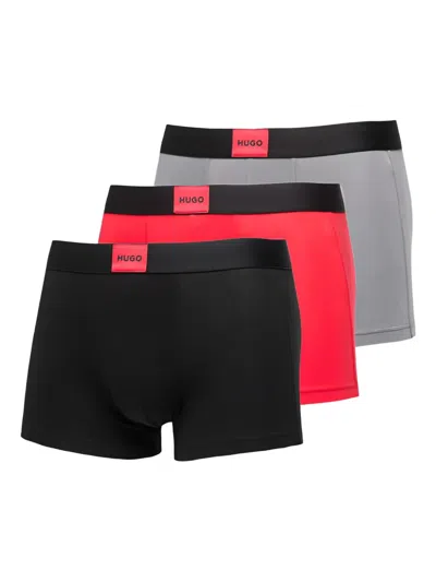 Hugo Boss Logo-waistband Boxers (pack Of Three) In Black