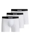 Hugo Boss Three-pack Boxer Briefs In Stretch In Gray