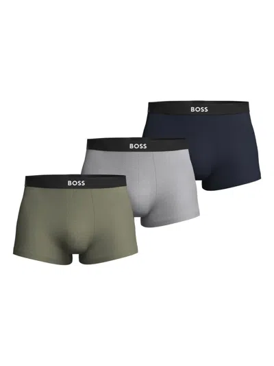 Hugo Boss Logo-waistband Boxers (pack Of Three) In Multi