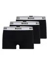 Hugo Boss Three-pack Of Stretch-cotton Boxer Briefs With Logos In Black