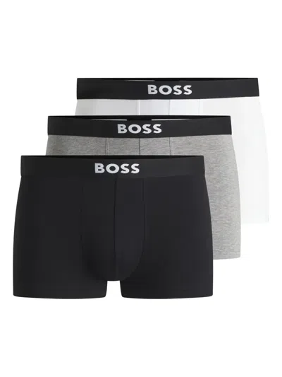 Hugo Boss Logo-waistband Boxers (pack Of Three) In Black
