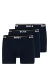 Hugo Boss Logo-waistband Boxers (pack Of Three) In Blue