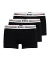Hugo Boss Revive Mens 3-pack Soft-touch Stretch Trunks With Logo Waistbands In Black