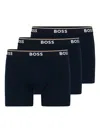 Hugo Boss Logo Waistband Boxers (set Of Three) In Blue
