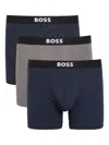 Hugo Boss Logo-waistband Boxers (set Of Three) In Blue