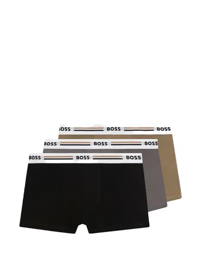 Hugo Boss Logo-waistband Boxers (set Of Three) In Multi