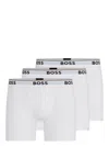 Hugo Boss Three-pack Of Stretch-cotton Trunks With Logo Waistbands In White