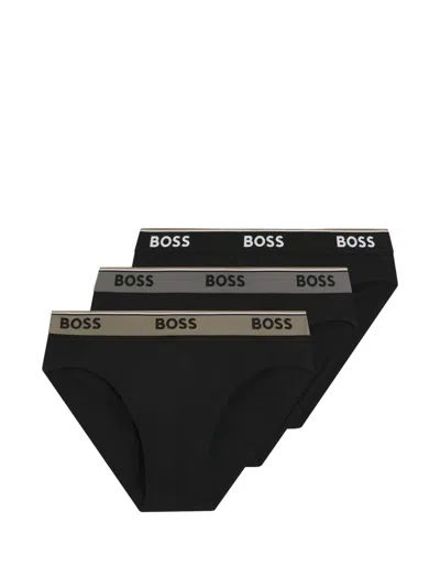 Hugo Boss Logo-waistband Briefs In Black