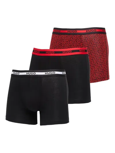 Hugo Boss Logo Waistband Briefs (pack Of 3) In Black