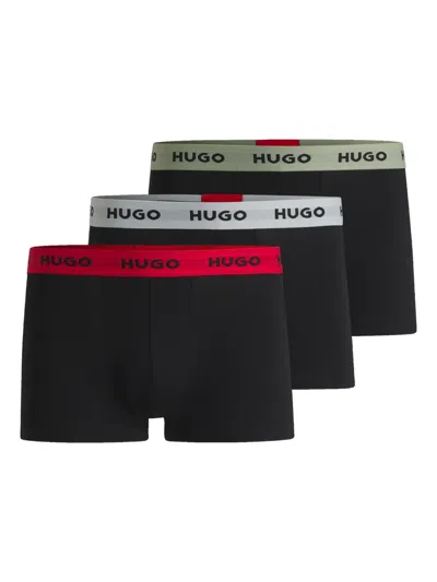 Hugo Boss Logo-waistband Briefs (pack Of Three) In Black