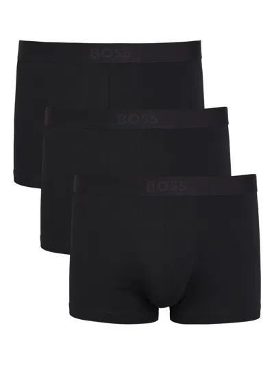 Hugo Boss Logo-waistband Briefs (pack Of Three) In Black