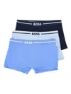 Hugo Boss Logo-waistband Briefs (pack Of Three) In Blue
