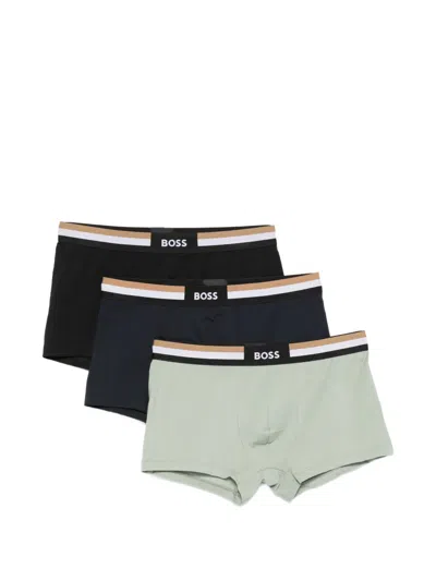 Hugo Boss Logo-waistband Briefs (pack Of Three) In Multi
