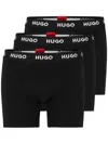 Hugo Boss Logo-waistband Cotton Boxers (pack Of Three) In Black