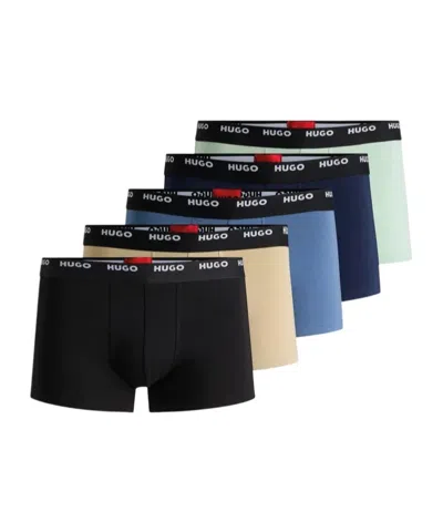 Hugo Boss Logo Waistbands Five-pack Of Trunks In Multi