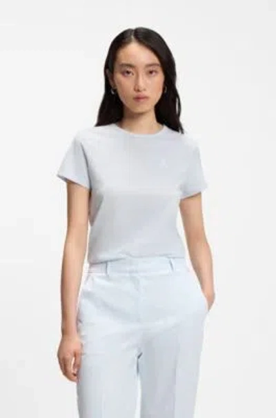 Hugo Boss Logo-artwork Slim-fit T-shirt In Cotton Jersey In Blue