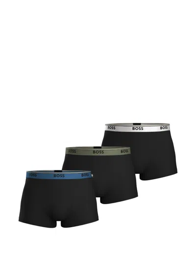 Hugo Boss Logo-band Boxers (set Of Three) In Black