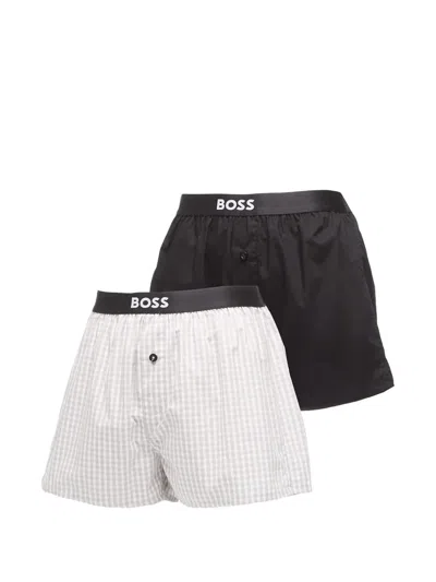 Hugo Boss Logo-detail Boxers (set Of Two) In Black