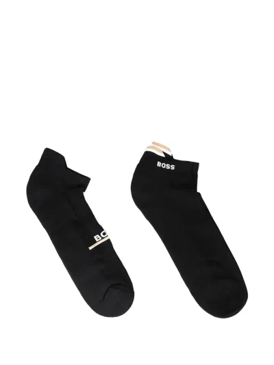 Hugo Boss Logo-detail Socks (set Of Two) In Black