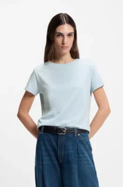Hugo Boss Logo-detail T-shirt In Cotton Jersey In Blue