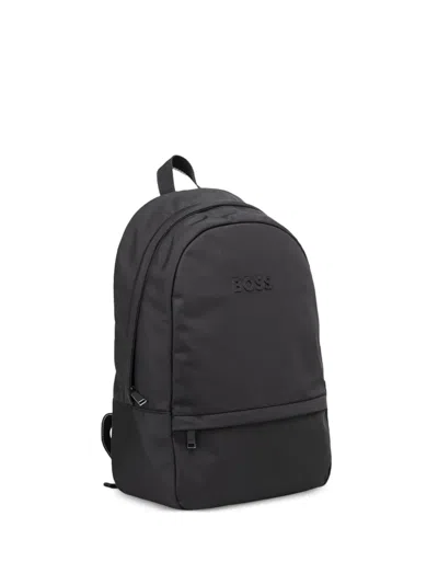 Hugo Boss Logo-detail Zip-fastening Backpack In Black