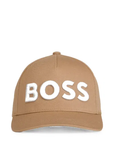 Hugo Boss Logo-embroidered Cap In Brown