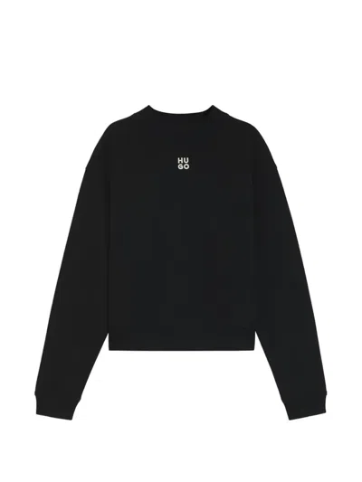 Hugo Boss Logo-embroidered Sweatshirt In Black