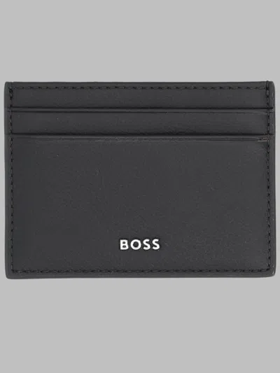 Hugo Boss Logo-embroidered Technical Fabric Card Case In Black