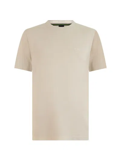 Hugo Boss Logo-embroidered T-shirt In Nude
