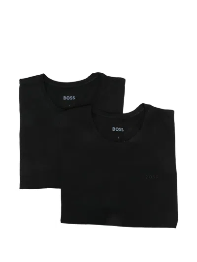 Hugo Boss Logo-embroidered T-shirt (set Of Two) In Black