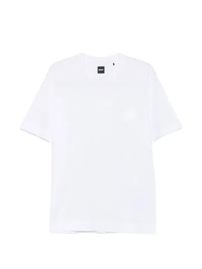 Hugo Boss Logo-embroidered T-shirt In White