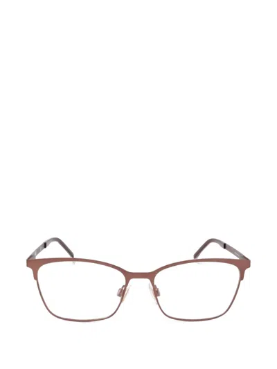 Hugo Boss Logo-engraved Geometric-frame Glasses In Brown