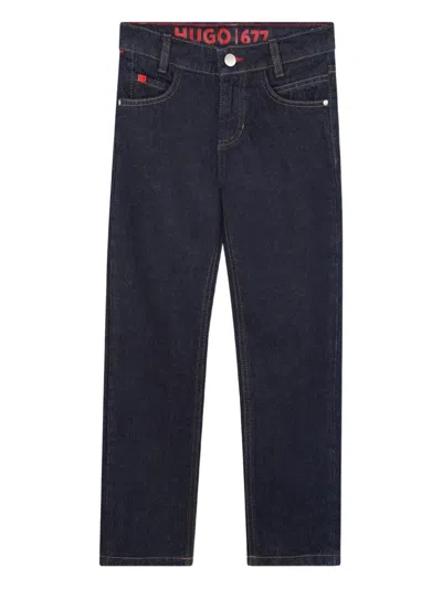 Hugo Boss Kids' Logoi-patch Jeans In Blue