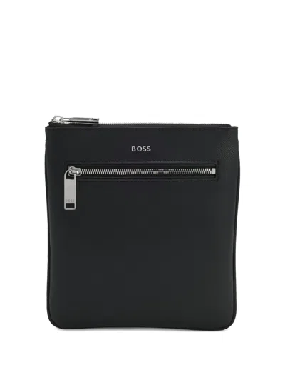 Hugo Boss Logo-lettering Messenger Bag In Black