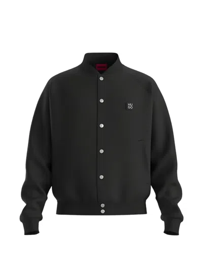 Hugo Boss Logo-patch Bomber Jacket In Green