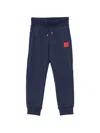 Hugo Boss Logo-patch Drawstring Track Pants In Blue