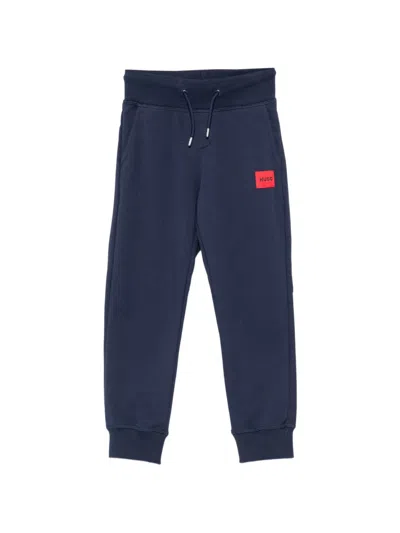 Hugo Boss Kids' Logo-patch Drawstring Track Pants In Blue